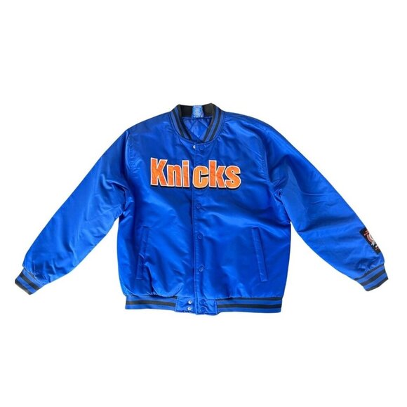 NBA Other - New York Knicks Satin Jacket - Iconic Blue Streetwear